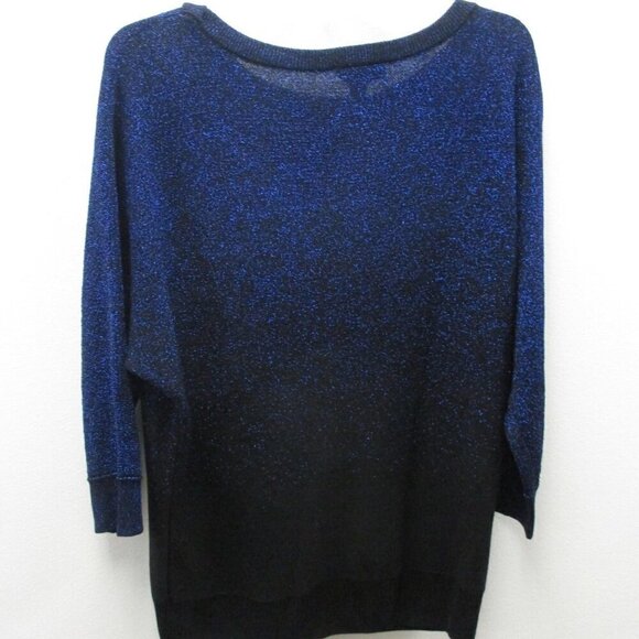 AGB Black and Blue Tinsel Ombre Blouse Large - Picture 5 of 8